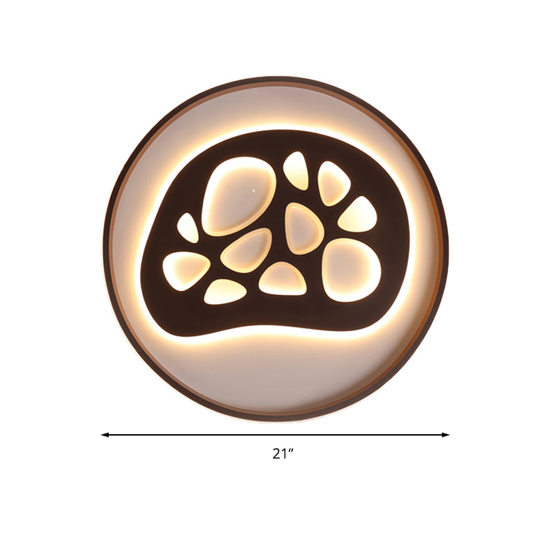 Modern Black Led Study Room Ceiling Light With Eye - Catching Acrylic Pattern