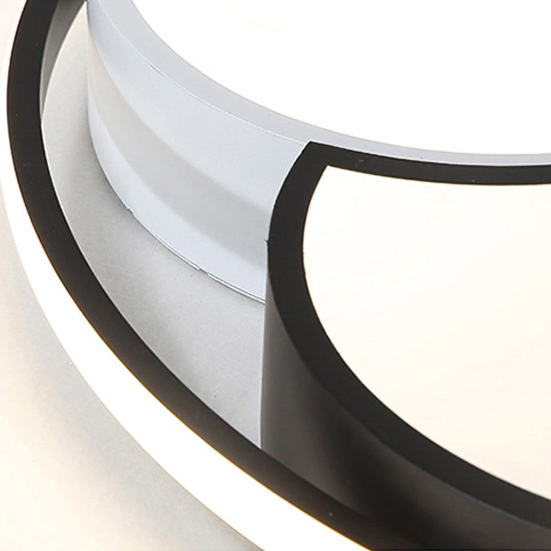 Kid’s Windmill Flush Mount Light: Acrylic Led Ceiling Lamp For Nursing Room In Black & White