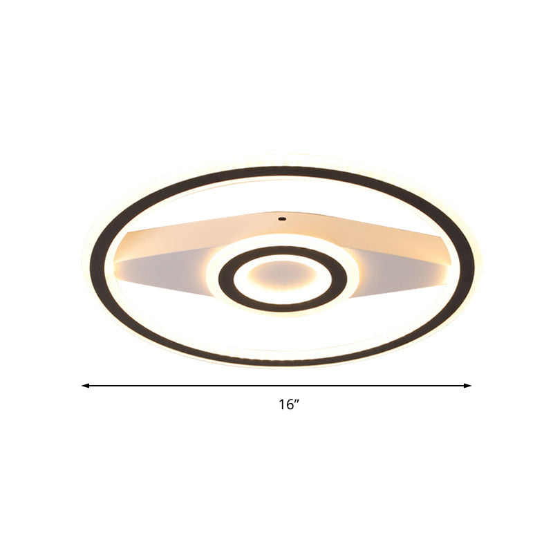 Modern Acrylic Circular Led Ceiling Mount Light In Black Perfect For Living Room