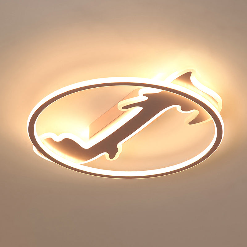 Nordic Style Led Baby Bedroom Ceiling Light With Tree Design Pink / White