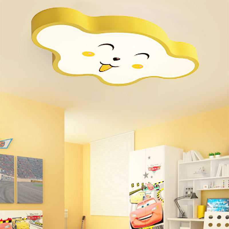 Cloudy Kid Bedroom Ceiling Light - Acrylic Cartoon Flush Mount Yellow / B