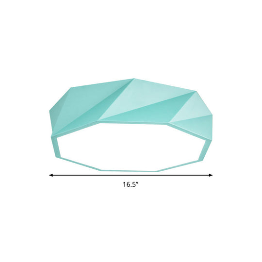 Modern Led Octagon Game Room Ceiling Light - Acrylic Flat Mount