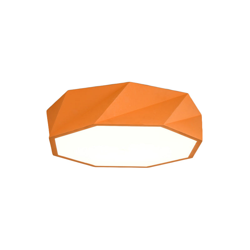 Modern Led Octagon Game Room Ceiling Light - Acrylic Flat Mount