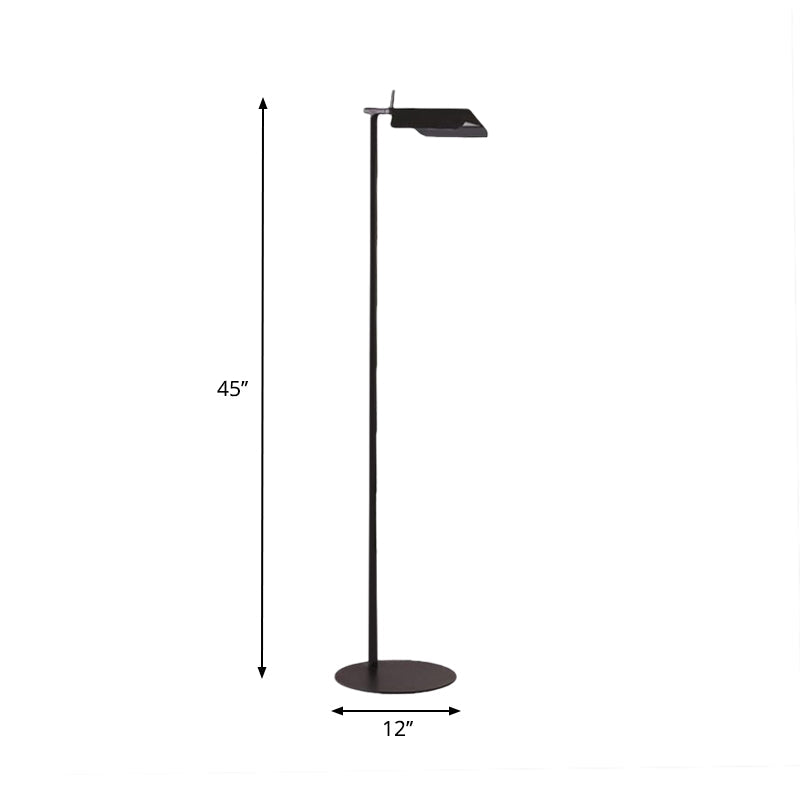 Modern Metal Floor Lamp For Bedroom- Black/White/Blue Folded Standing Light