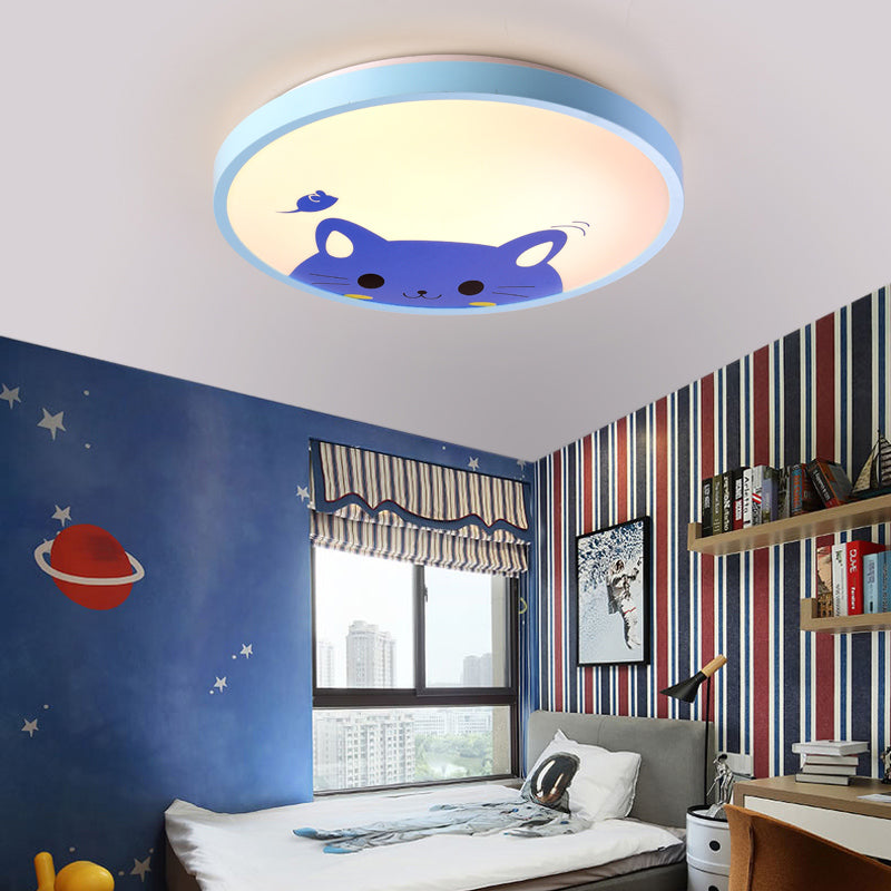 Modern Kindergarten Circular Ceiling Light: Acrylic Flush Mount Fixture