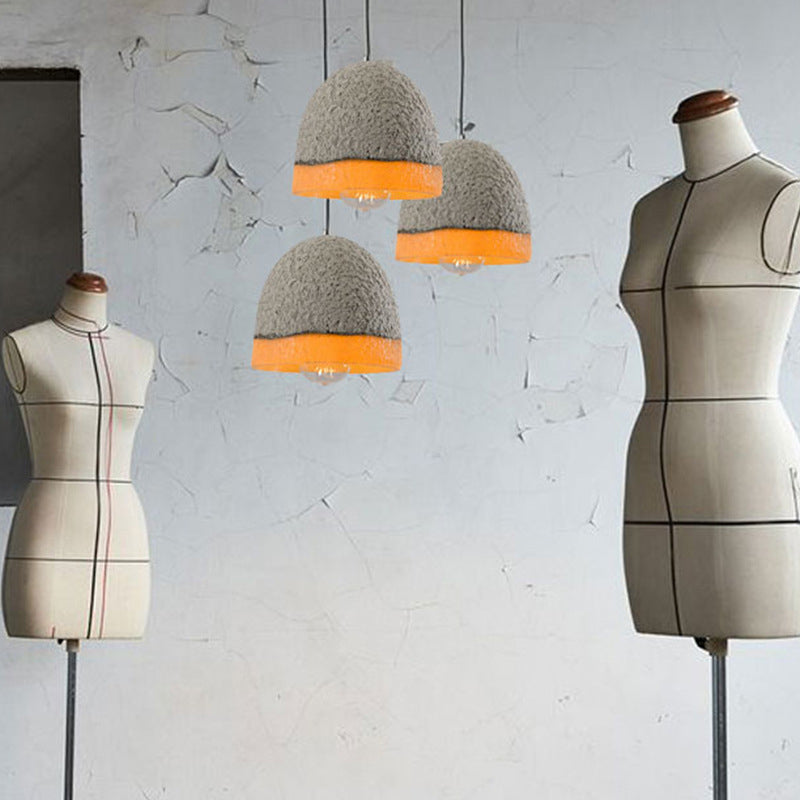 Nordic Grey Dome/Cone/Barn Shaped Hanging Light For Kitchen Bar Ceiling - 1 Head Pendant