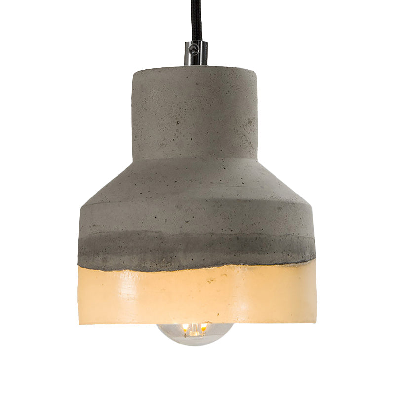 Nordic Grey Dome/Cone/Barn Shaped Hanging Light For Kitchen Bar Ceiling - 1 Head Pendant / B