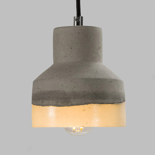 Nordic Grey Dome/Cone/Barn Shaped Hanging Light For Kitchen Bar Ceiling - 1 Head Pendant