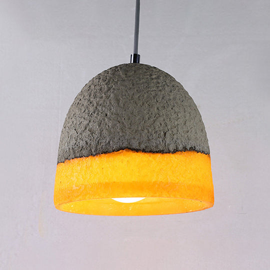 Nordic Grey Dome/Cone/Barn Shaped Hanging Light For Kitchen Bar Ceiling - 1 Head Pendant