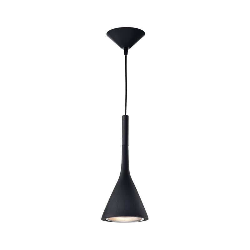 Minimalist Funnel Pendant Cement Light Fixture In Red/Black/White - Ideal For Bedside