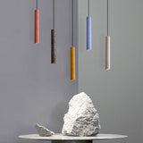 Terrazzo Fluted Pendant Lamp - Loft Style With Led Lighting White/Yellow/Blue Blue