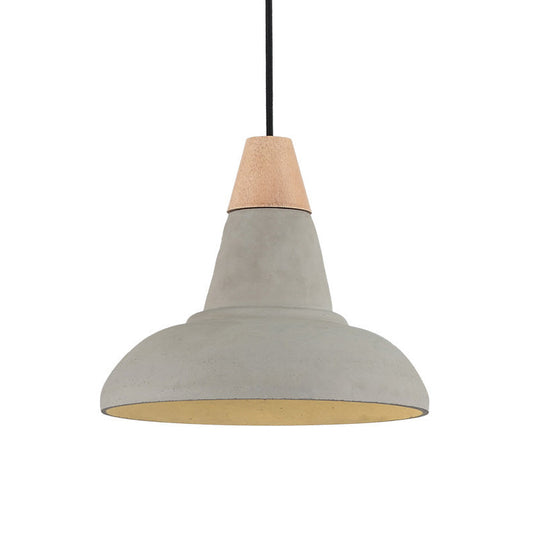 Nordic Cement 1-Head Pendant Light With Carved Interior – Barn Kitchen Bar Grey/White/Beige