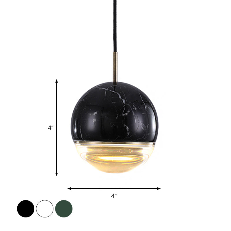 Modern Nordic Hanging Pendant Light - Led Marble Suspension In Multiple Sizes And Colors
