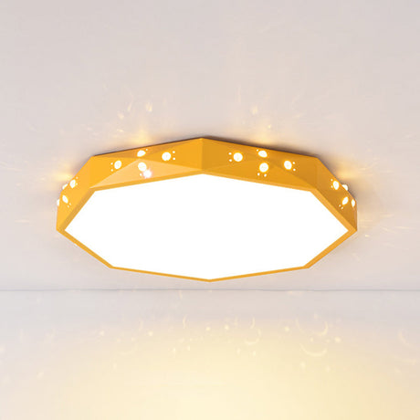 Stylish Macaron Octagon Led Ceiling Lamp For Childrens Bedroom