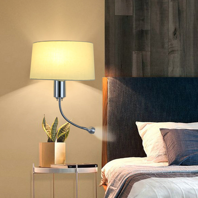 Modern Flush Wall Sconce With Half-Empire Shade - 1 Head Bedroom Spotlight Lamp For Reading