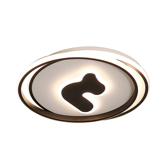 Stylish Black Flush Ceiling Light Acrylic Led Lamp For Child Bedroom And Hallway