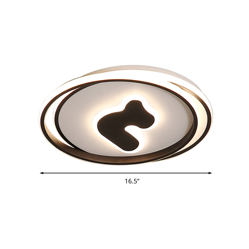 Stylish Black Flush Ceiling Light Acrylic Led Lamp For Child Bedroom And Hallway