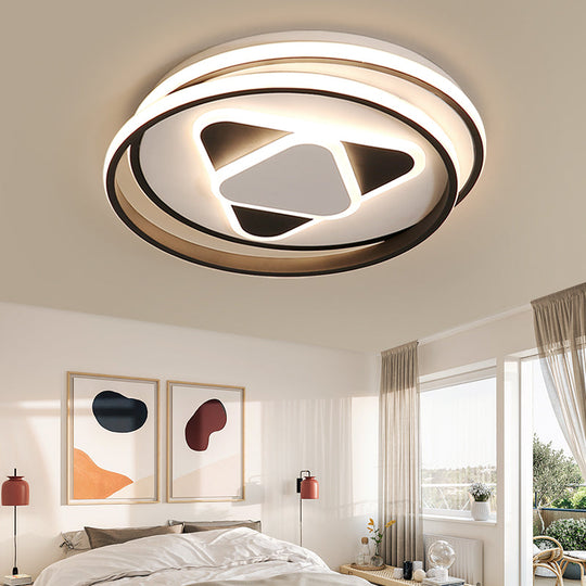 Stylish Black Flush Ceiling Light Acrylic Led Lamp For Child Bedroom And Hallway / A