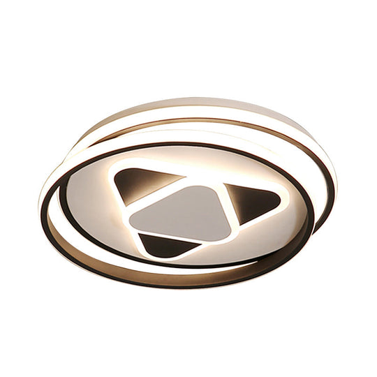 Stylish Black Flush Ceiling Light Acrylic Led Lamp For Child Bedroom And Hallway