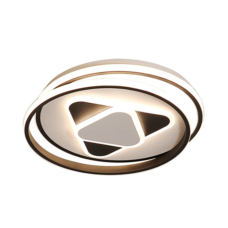 Stylish Black Flush Ceiling Light Acrylic Led Lamp For Child Bedroom And Hallway