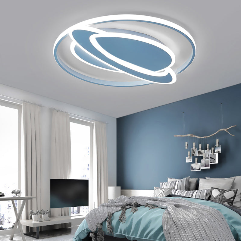 Creative Acrylic Led Flush Mount Ceiling Light For Boys Bedroom Blue / 16.5 Warm