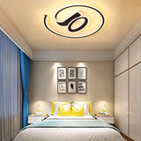 Modern Black Acrylic Led Ceiling Lamp - Number Shaped Flush Light For Kindergarten / 17 Warm