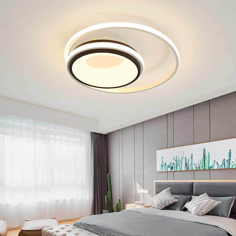 Contemporary Led Ceiling Mount Light For Nursing Rooms Black / Warm