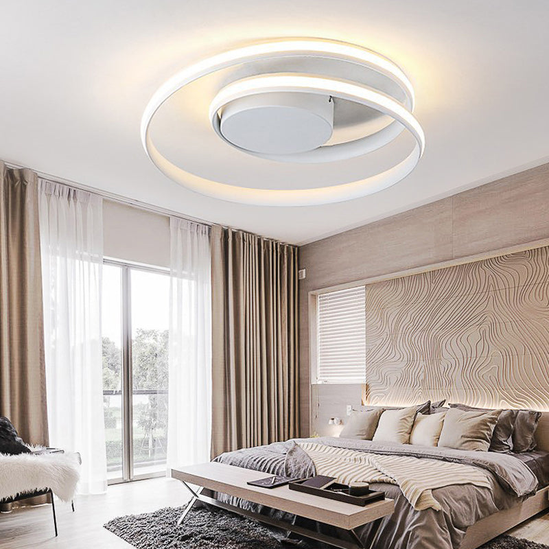 Modern Led Ceiling Lamp For Kids Bedroom & Hallway - Acrylic Strap Circle Mount