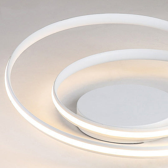 Modern Led Ceiling Lamp For Kid’s Bedroom & Hallway - Acrylic Strap Circle Mount