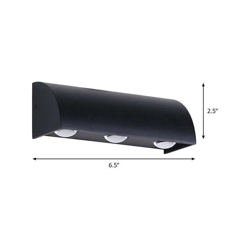 Contemporary Led Wall Sconce Black Metal Shade Flush Mount Design