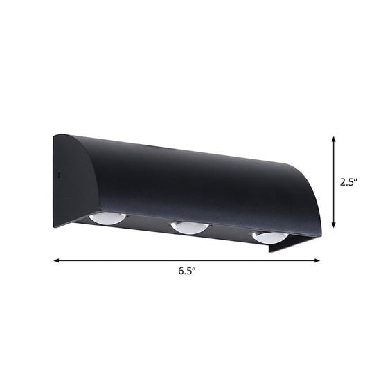 Contemporary Led Wall Sconce Black Metal Shade Flush Mount Design