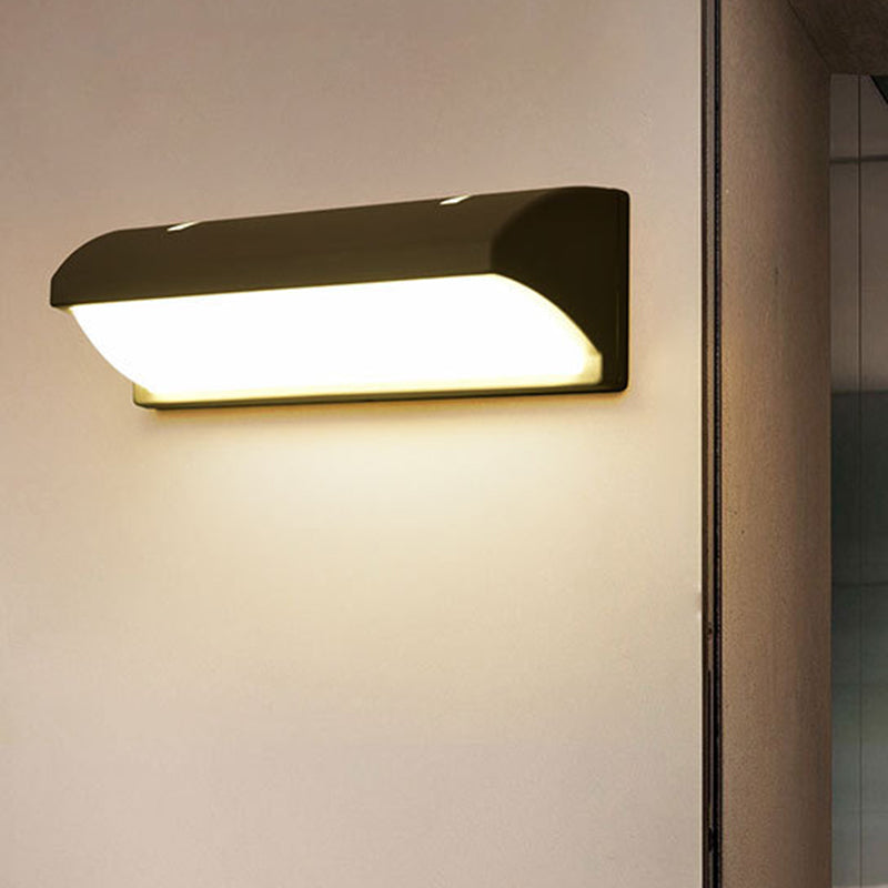Contemporary Black Led Wall Lamp For Courtyard - Flush Mount Sconce / D