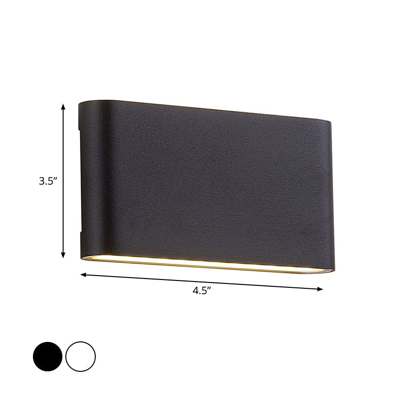 Nordic Aluminum Flush Mount Wall Lamp - Black/White Led Sconce Light Fixture (Small/Large)