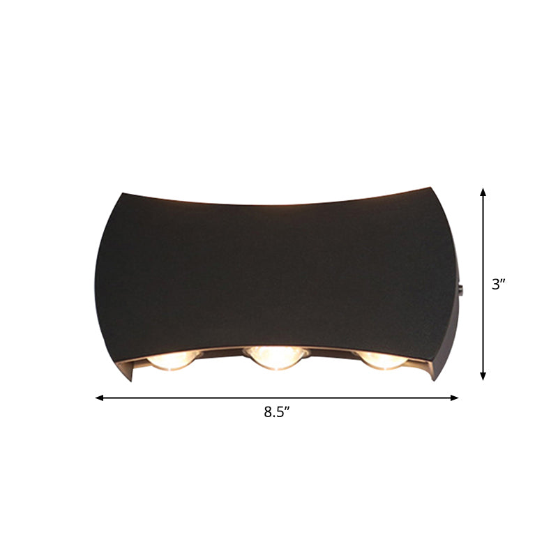 Nordic Metallic Mini Wall Light - Ellipse/Curve/Honeycomb Design 4/6-Bulb Led Washer Sconce In Black