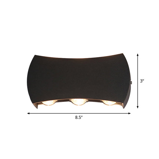 Nordic Metallic Mini Wall Light - Ellipse/Curve/Honeycomb Design 4/6-Bulb Led Washer Sconce In Black