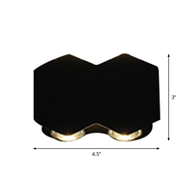 Nordic Metallic Mini Wall Light - Ellipse/Curve/Honeycomb Design 4/6-Bulb Led Washer Sconce In Black