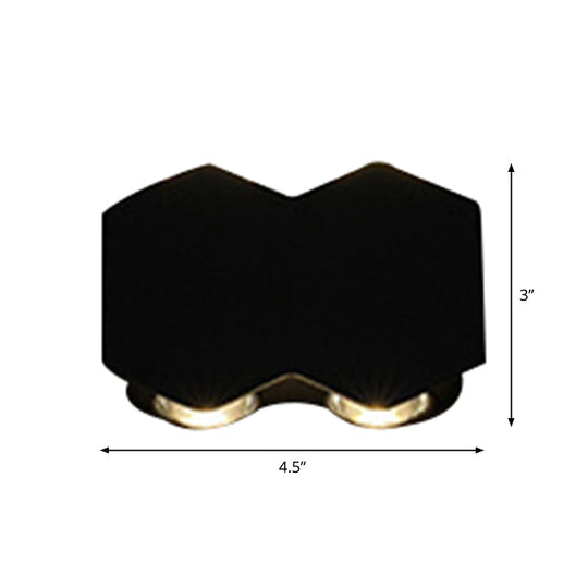 Nordic Metallic Mini Wall Light - Ellipse/Curve/Honeycomb Design 4/6-Bulb Led Washer Sconce In Black
