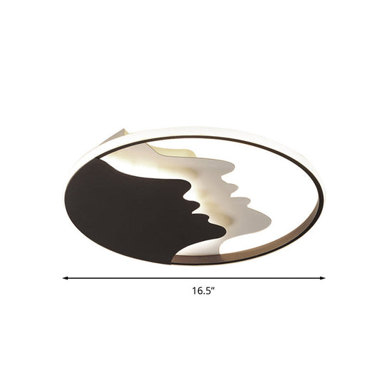 Black Acrylic Led Flush Mount Ceiling Light Bedroom Mountain Peak Design