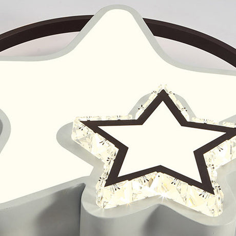 Modern Led Acrylic Star Flushmount Ceiling Light - White Flush Mount For Bedrooms