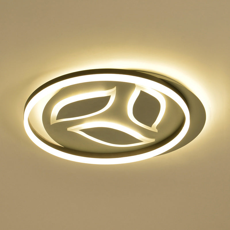 Modern Black Circle Flush Mount Led Ceiling Lamp For Child’s Bedroom