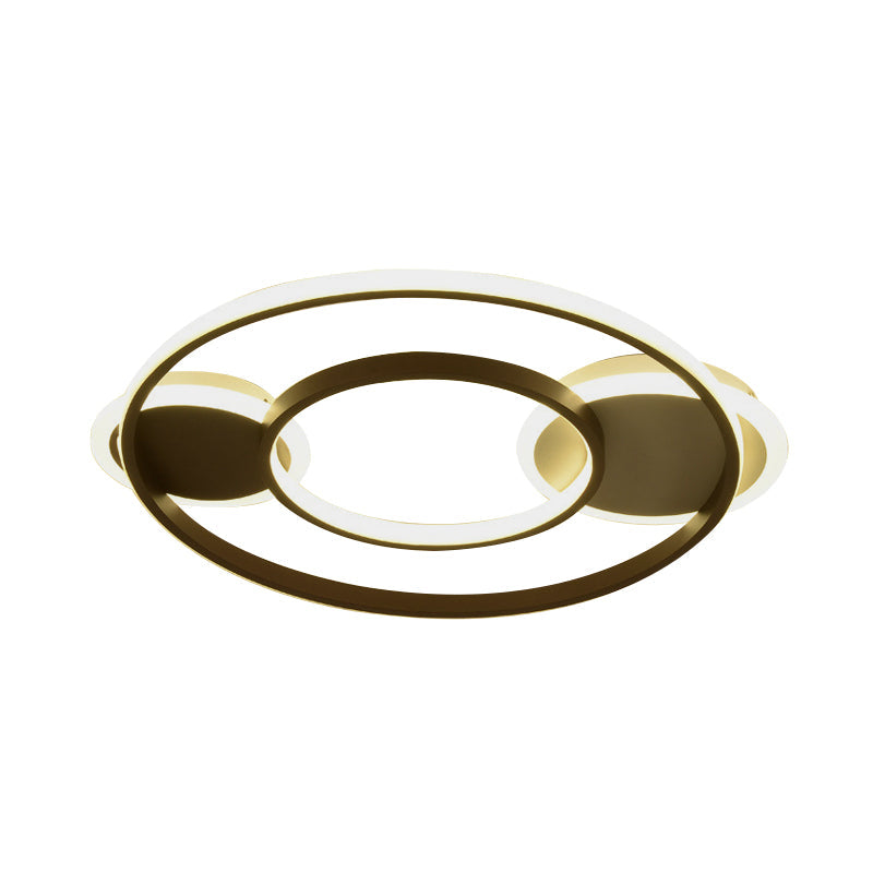 Modern Black Circle Flush Mount Led Ceiling Lamp For Child’s Bedroom