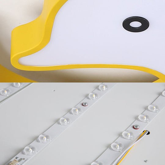 Children’s Led Dolphin Panel Ceiling Light For Lovely Cartoon Bedroom Decor