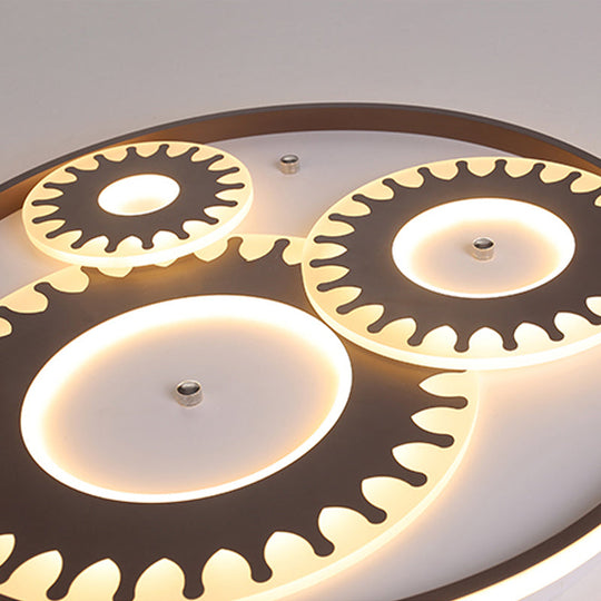 Led Flush Mount Ceiling Light In Contemporary White Acrylic Design For Kid’s Room Or Balcony