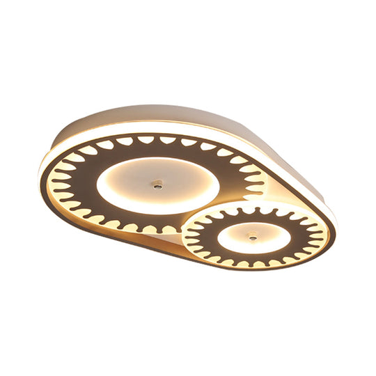 Led Flush Mount Ceiling Light In Contemporary White Acrylic Design For Kid’s Room Or Balcony