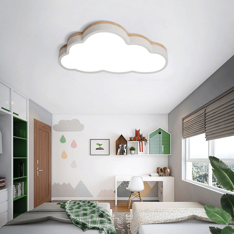 Macaron Loft Slim Panel Led Ceiling Lamp For Living Room With Acrylic Cloud Mount White / 19.5’