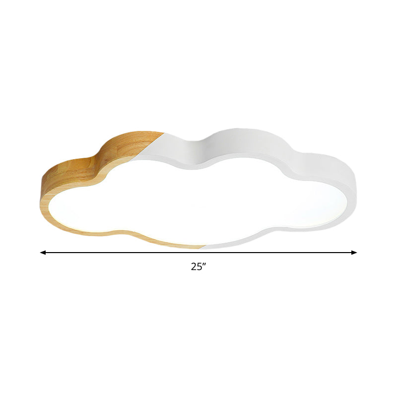 Nordic Cloud Shape Led Ceiling Light For Kid’s Bedroom - Acrylic Flush Mount Energy Saving
