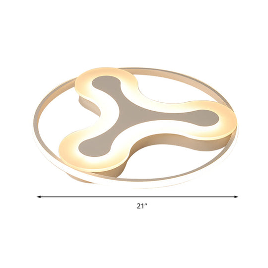 Modern Acrylic Led Ceiling Lamp - Stylish Y - Shaped Flush Light In White For Foyer Or Hotel