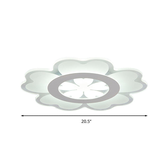 Heart-Shaped Petal Ceiling Light With Led Flush Mount For Kids Room