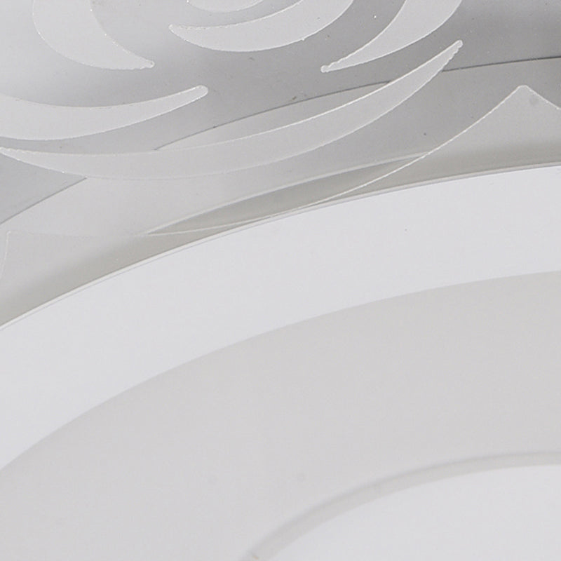 Romantic Led Ceiling Mount Light With Acrylic Rose Edge - Ideal For Girls Bedroom