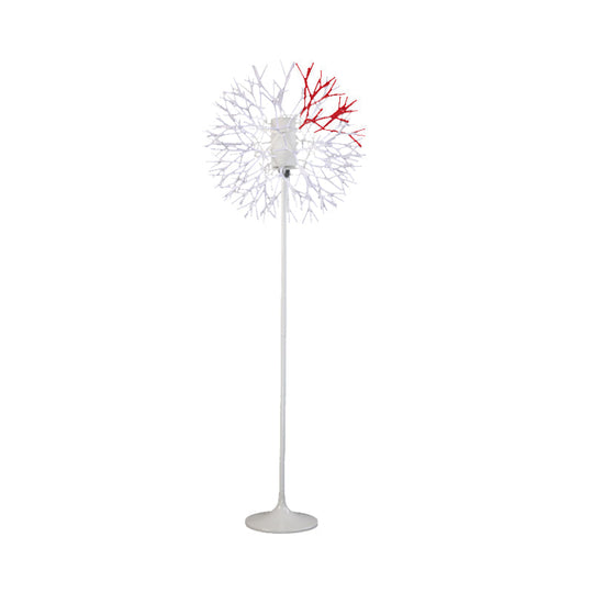 Modern Dandelion-Shaped Floor Lamp - Sleek Metal Design 1 Head Radiates Romantically In White For